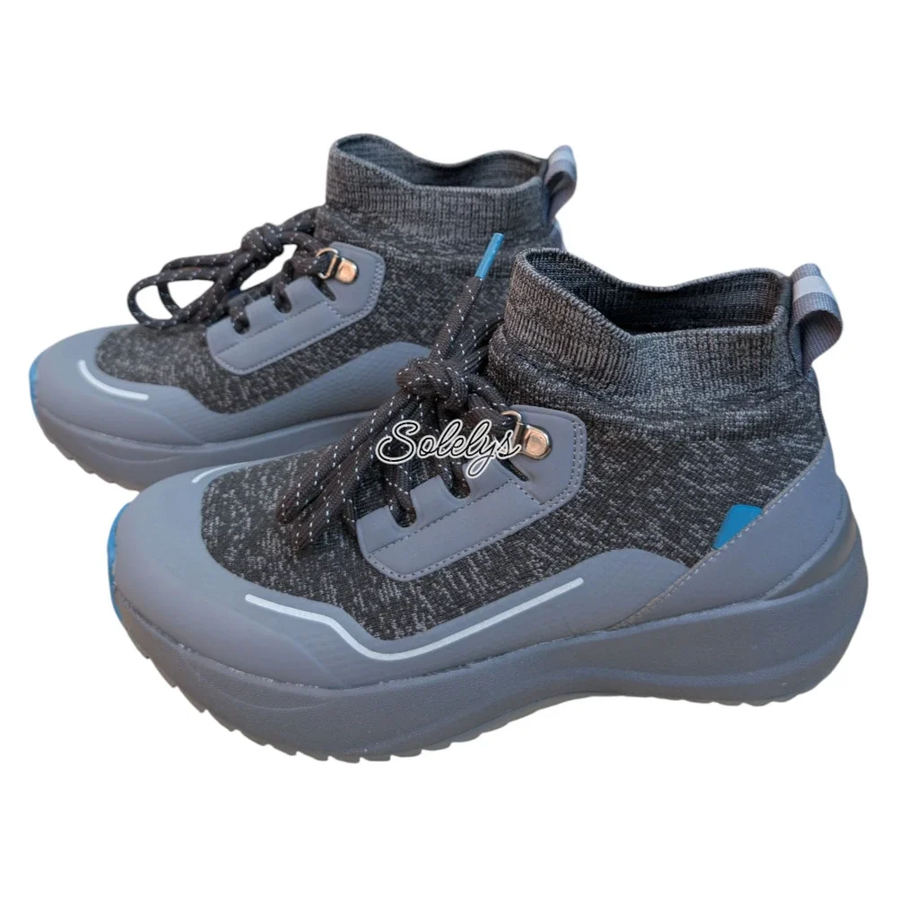 Vessi Stormburst High Womens 6 Peak Black Waterproof DymaTex Knit Sneaker Boot